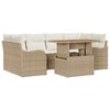 vidaXL Conjunto de Sof&aacute; de Jardim 7 unid. Bege Rattan Sint&eacute;tico