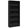 vidaXL Estante 80x24x176 cm derivados de madeira preto