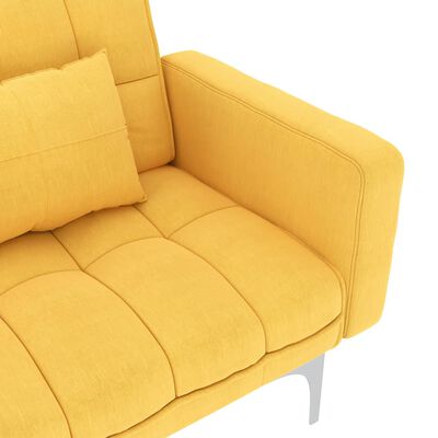 vidaXL Sofá-cama tecido amarelo