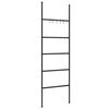 vidaXL Toalheiro Escada com 5 N&iacute;veis Preto 58x175 cm Ferro