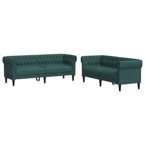 vidaXL 2 pcs conjunto de sof&aacute;s tecido verde-escuro