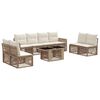 vidaXL Conjunto de Sof&aacute; de Jardim 9 unid. Bege e Branco Creme vime PE