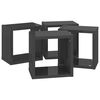 vidaXL Prateleiras parede forma de cubo 4 pcs 22x15x22 cm cinza brilh.