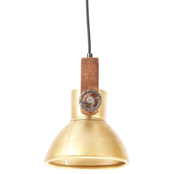 vidaXL Candeeiro suspenso industrial redondo 25 W 19 cm E27 bronze