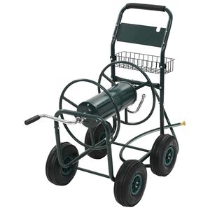 vidaXL Carrinho p/ mangueira de jardim c/ conector 1/2" 75 m a&ccedil;o