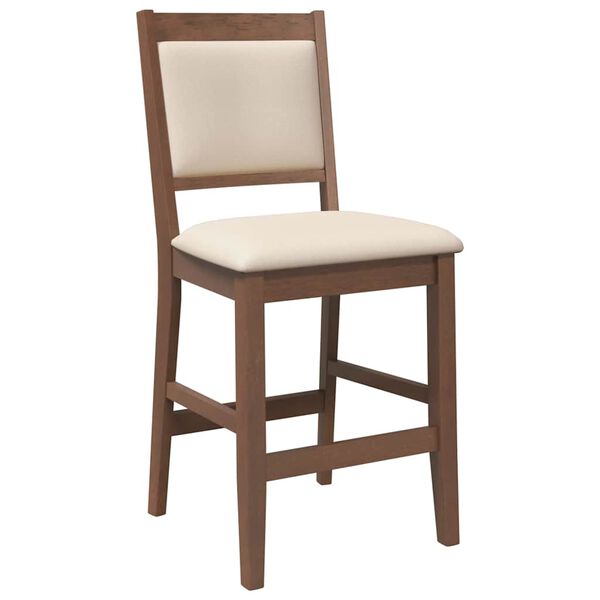 vidaXL Bancos de bar com almofad&otilde;es 2pcs madeira de seringueira maci&ccedil;a