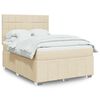 vidaXL Cama com molas/colch&atilde;o 140x190 cm tecido cor creme