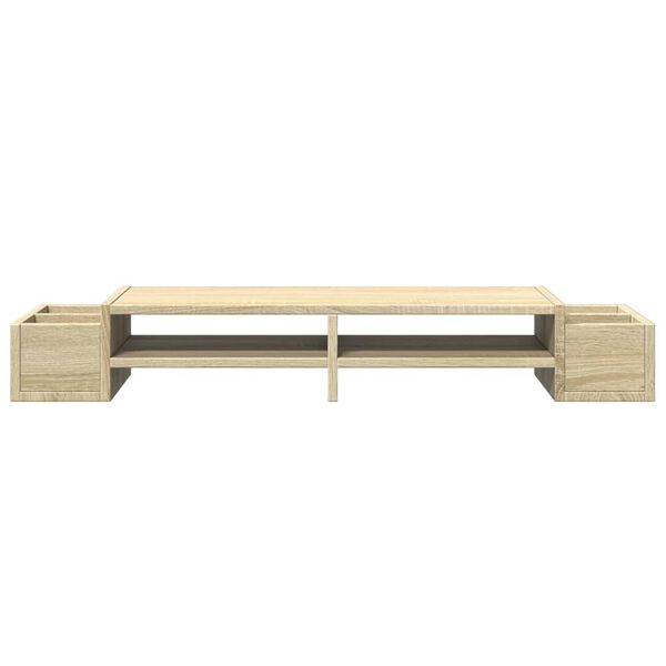 vidaXL Suporte monitor c/ arruma&ccedil;&atilde;o derivados madeira carvalho sonoma