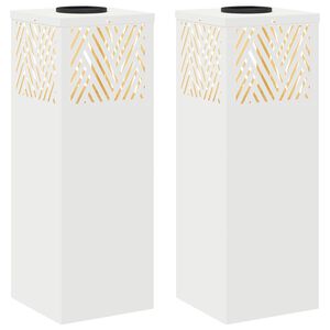 vidaXL Luz Solar LED de Caminho 2 unid. Branco quente 18 x 18 x 50 cm