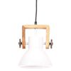 vidaXL Candeeiro suspenso industrial redondo 25 W 19 cm E27 branco
