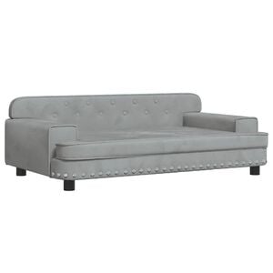 vidaXL Sof&aacute; infantil 90x53x30 cm veludo cinzento-claro
