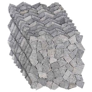 vidaXL Azulejos de Mosaico Cinzento-claro 30 x 30 cm M&aacute;rmore
