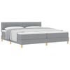 vidaXL Cama box spring com colch&atilde;o Cinzento-claro 200 x 200 cm tecido