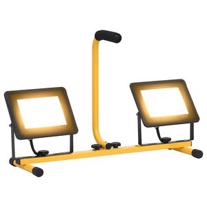 vidaXL Projetor c/ ilumina&ccedil;&atilde;o LED e pega 2x50 W branco quente