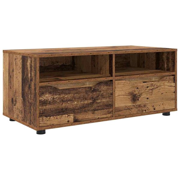 vidaXL Gabinete para TV com gaveta Madeira Antiga 100 x 48 x 43 cm