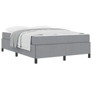 vidaXL Cama Box com colch&atilde;o Cinzento-claro 140 x 190 cm tecido