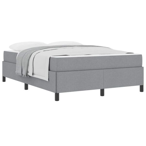 vidaXL Cama Box com colch&atilde;o Cinzento-claro 140 x 190 cm tecido