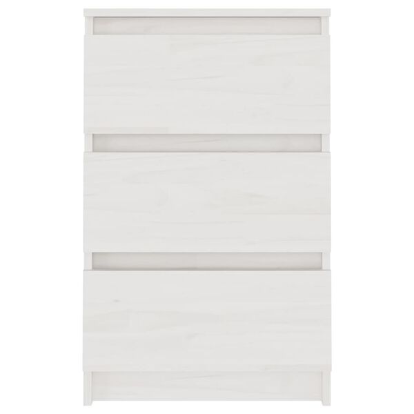 vidaXL Mesas de cabeceira 2 pcs 40x29,5x64 cm pinho maci&ccedil;o branco