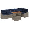vidaXL Conjunto de Sof&aacute; de Jardim 7 unid. Cinzeto Rattan Sint&eacute;tico