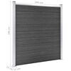 vidaXL Conjunto de painel de vedação WPC 1138x(105-186) cm preto