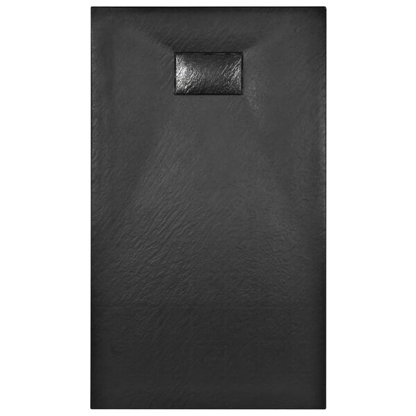 vidaXL Base de chuveiro SMC 120x70 cm preto