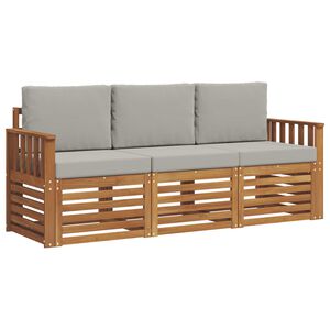 vidaXL Conjuntos de sof&aacute;s com almofada 3 pcs Cinza Natural e Claro