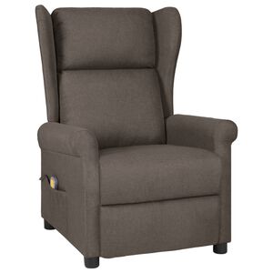 vidaXL Poltrona de massagens reclin&aacute;vel tecido castanho