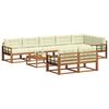 vidaXL Conjunto de Sof&aacute;s para Exterior 9 pcs Natural e Creme