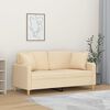 vidaXL Sof&aacute; 2 lugares c/ almofadas e almofad&otilde;es 140cm tecido cor creme