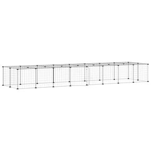 vidaXL Gaiola p/ animais de 36 pain&eacute;is c/ porta 280x70x35 cm a&ccedil;o preto
