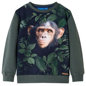 Sweatshirt para criança cor caqui-escuro 92