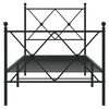 vidaXL Estrutura de cama com cabeceira e p&eacute;s 75x190 cm metal preto