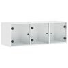 vidaXL Arm&aacute;rio de parede c/ portas de vidro 102x37x35 cm branco