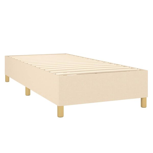 vidaXL Cama com molas/colch&atilde;o 90x200 cm tecido cor cr&egrave;me