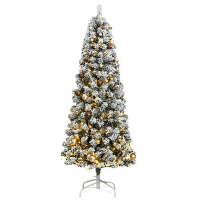 vidaXL Árvore Natal artificial articulada c/ 300 luzes LED+bolas 180cm