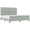 vidaXL Cama Box com cabeceira Cinzento-claro 180 x 200 cm Veludo