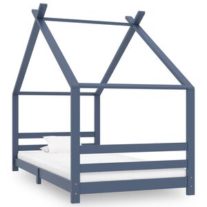 vidaXL Estrutura de cama para crian&ccedil;as 90x200 cm pinho maci&ccedil;o cinzento
