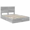 vidaXL Cama com Armazenamento com cabeceira Cinza Sonoma 160 x 200 cm