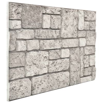 vidaXL Painéis de parede 3D com design de tijolos cinzentos 10 pcs EPS