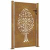 vidaXL Port&atilde;o de jardim 100x125 cm em a&ccedil;o corten com design de &aacute;rvore