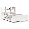 vidaXL Cama com estante sem colch&atilde;o 140x200 cm madeira maci&ccedil;a branco