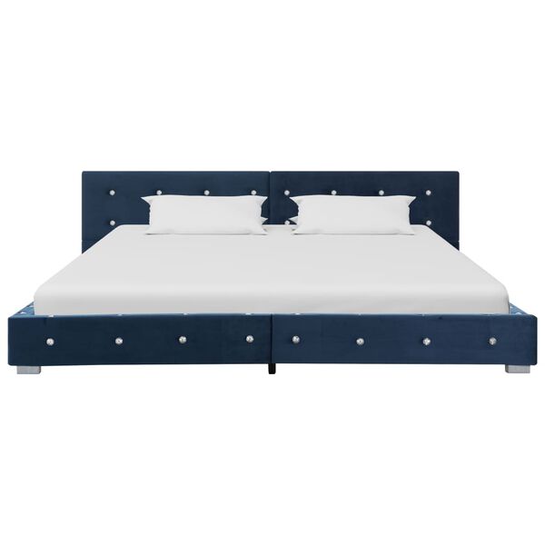 vidaXL Cama com colch&atilde;o 180x200 cm veludo azul