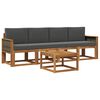 vidaXL Conjunto de Sof&aacute;s para Exterior 4 unid. Natural e Antracite