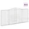 vidaXL Cestos gabi&atilde;o arqueados 15 pcs 400x30x180/200 ferro galvanizado