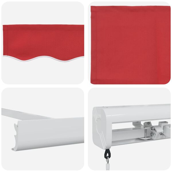 vidaXL Toldo Retr&aacute;til Vermelho 350 x 250 cm Tecido e Metal