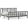 vidaXL Estrutura cama Super King Size c/ cabeceira madeira cinzento
