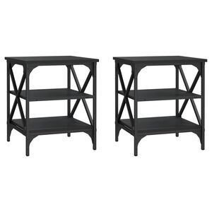 vidaXL Mesas de apoio 2 pcs 40x42x50 cm derivados de madeira preto
