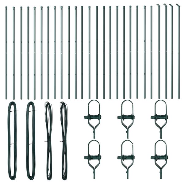 vidaXL Poste de Cerca 26 pcs Verde 3,2 x 3,2 x 190 cm
