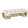 vidaXL 7 pcs conjunto de sof&aacute;s p/ jardim com almofad&otilde;es vime PE bege