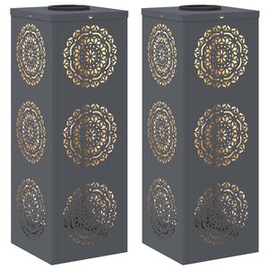 vidaXL Luz Solar LED de Caminho 2 pcs Branco quente 18 x 18 x 50 cm